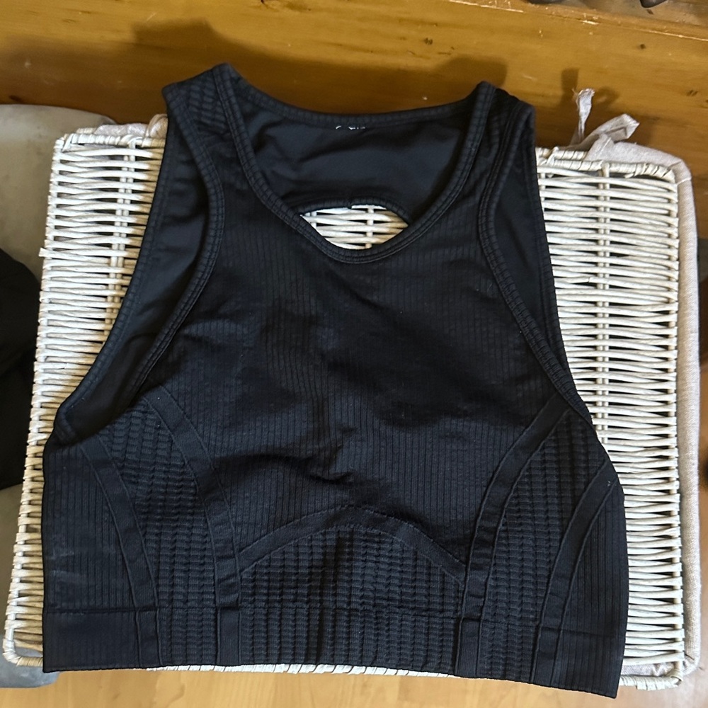Fabletics Black Athletic Sports Bra Top